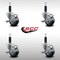 Service Caster 3'' SS Thermoplastic Rubber Swivel 1'' Expanding Stem Caster Set with Brake, 4PK SCC-SSEX20S314-TPRB-TLB-1-4 - alternate 3